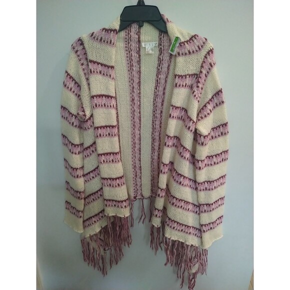 Venus Sweaters - Venus Fringed Long Sleeve Open Cardigan Sm Boho Cottage Core Hippie Feminine